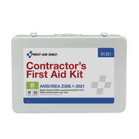 First Aid Only 50 Person ANSI 2021 Class B, Contractor Metal First Aid Kit(Pack of 3)