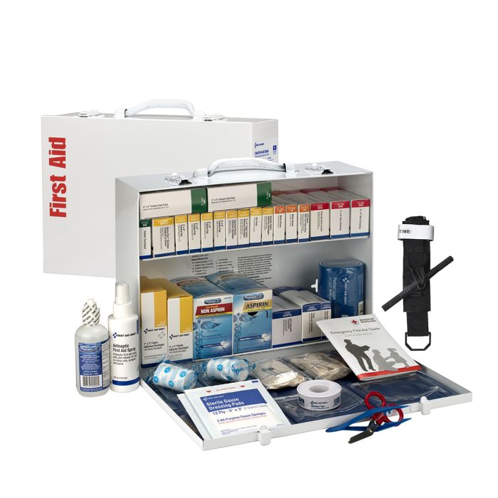 First Aid Only 75-Person ANSI B 2-Shelf First Aid Cabinet | Industrial Trauma Preparedness