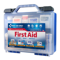 First Aid Only 322-Piece Clear Cover Intermediate First Aid Kit without Flashlight(Pack of 8)