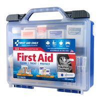 First Aid Only 322-Piece Clear Cover Intermediate First Aid Kit with Flashlight(Pack of 8)