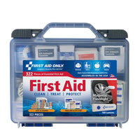 First Aid Only 322-Piece Clear Cover Intermediate First Aid Kit with Flashlight(Pack of 8)