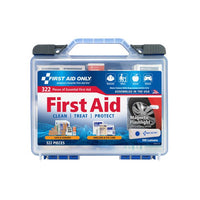 First Aid Only 322-Piece Clear Cover Intermediate First Aid Kit with Flashlight(Pack of 8)