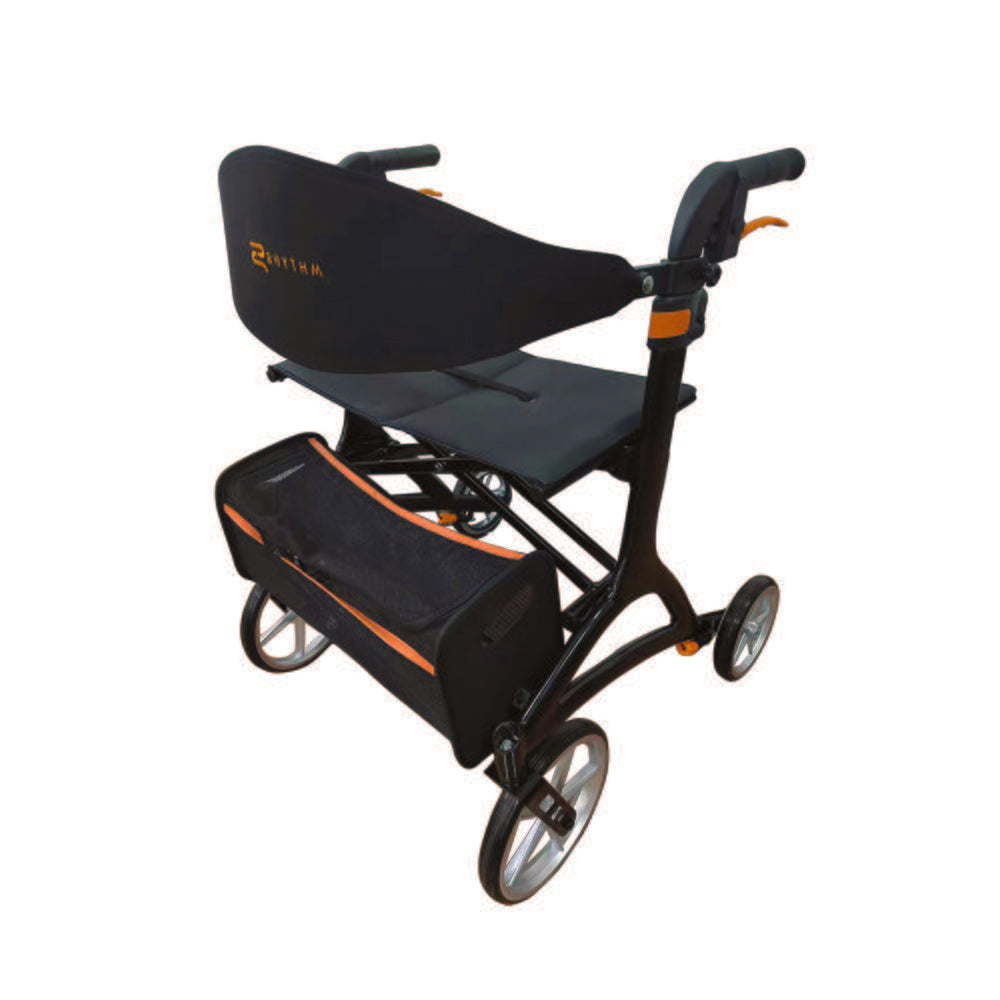 Rhythm Healthcare Crescendo Bariatric Rollator – Reinforced Aluminum Mobility Walker with Extra-Wide Seating