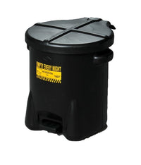 Justrite 933FL Plastic Oily Waste Can, Hands-Free, Self Close