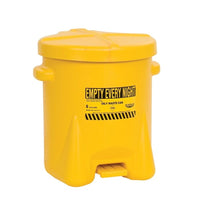 Justrite 933FL Plastic Oily Waste Can, Hands-Free, Self Close