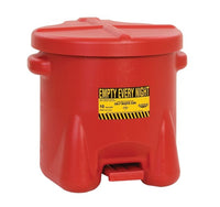 Justrite 933FL Plastic Oily Waste Can, Hands-Free, Self Close