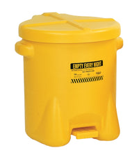 Justrite 933FL Plastic Oily Waste Can, Hands-Free, Self Close