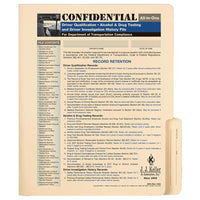 JJ Keller Confidential All-In-One Driver Qualification File Folder - For Two-Copy Forms