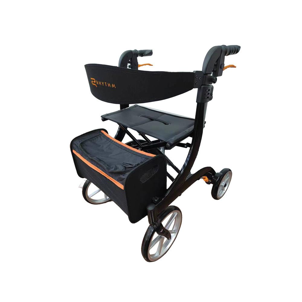 Rhythm Healthcare Rimor LT Lightweight Aluminum Rollator – Professional Ergonomic Four-Wheel Mobility Rolling Walker