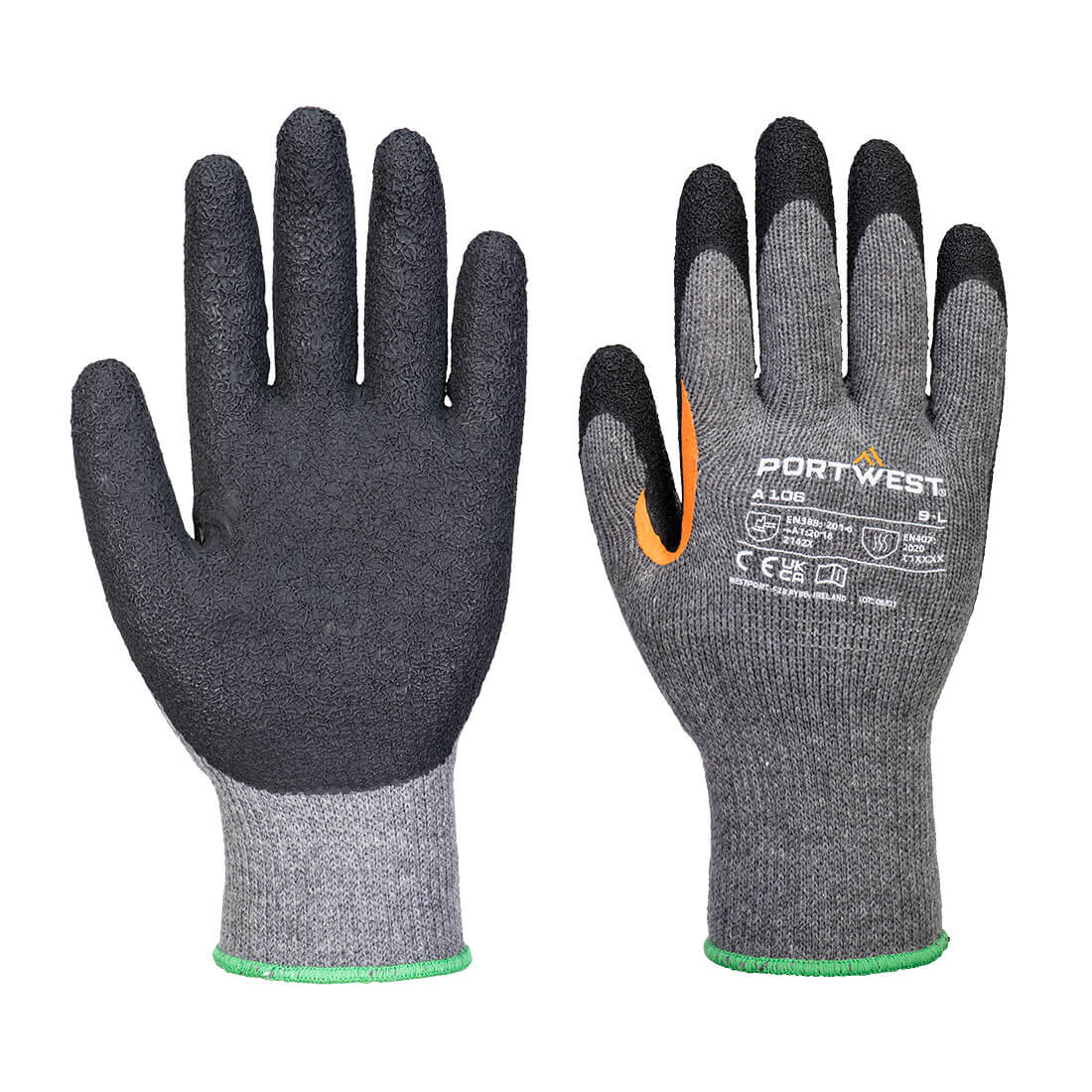 Portwest A106 Grip 10 Latex Reinforced Thumb Glove (Pk12)