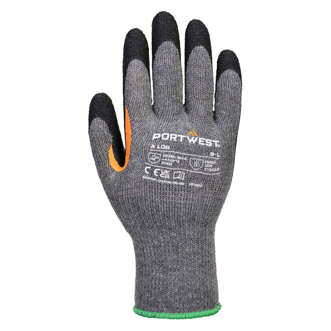 Portwest A106 Grip 10 Latex Reinforced Thumb Glove (Pk12)