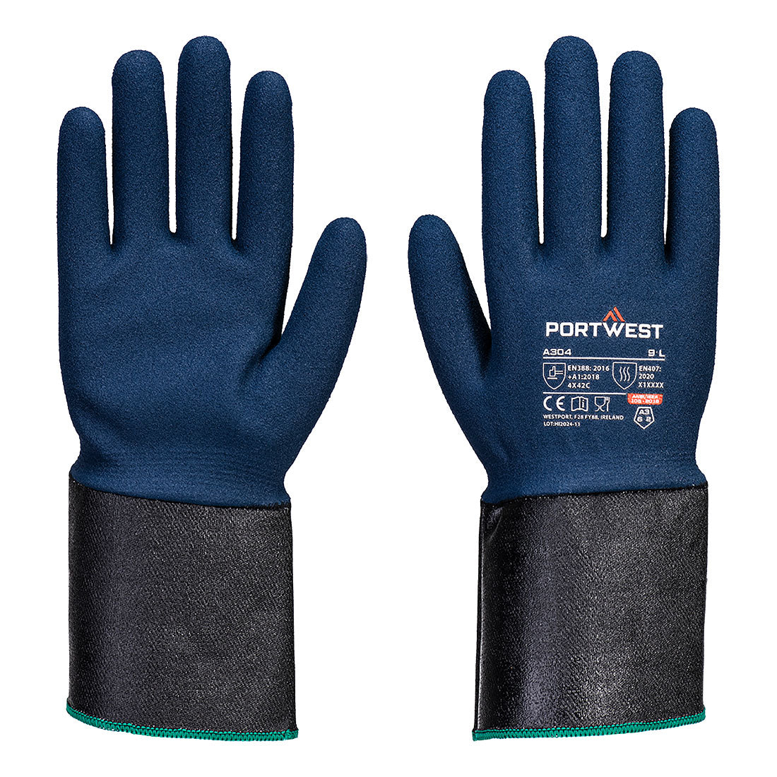 Portwest A304 Grip C13 Nitrile Foam Extend Cuff Glove A3