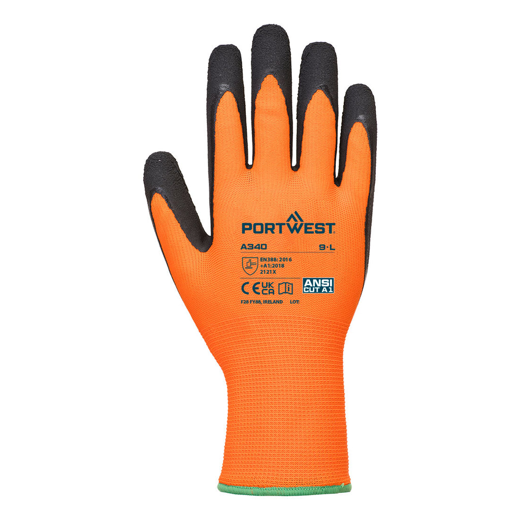 Portwest A340 Hi-Vis Grip Glove - Latex