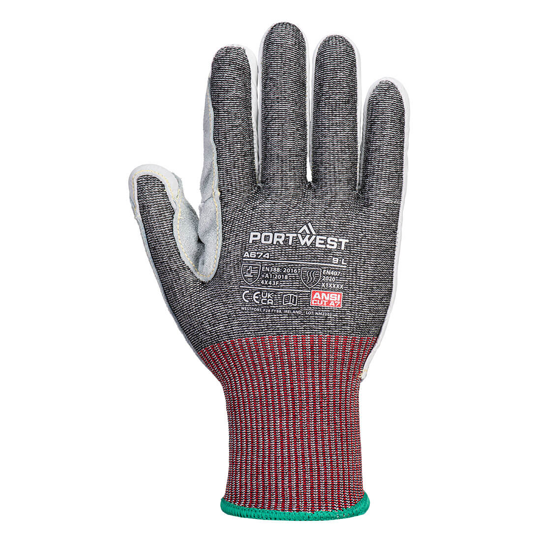 Portwest A674 CS CUT F13 LEATHER GLOVE