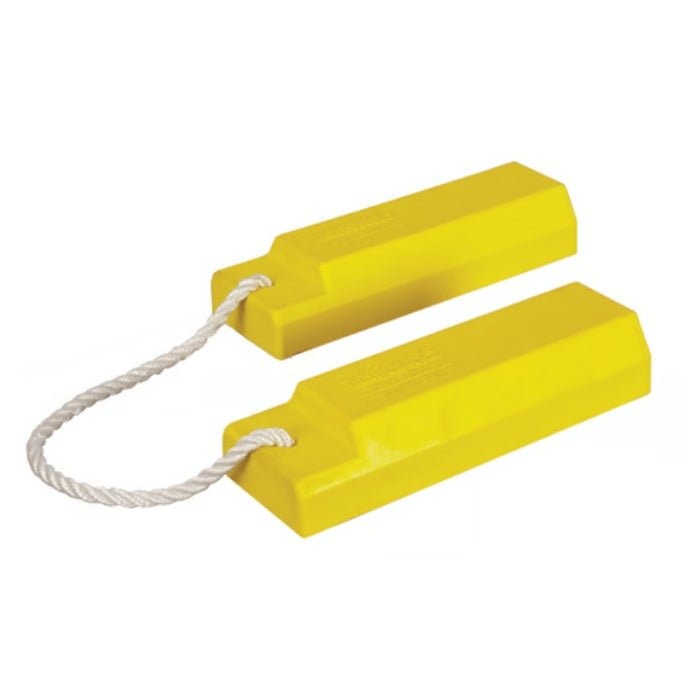 Checkers 12" Aviation Wheel Chocks with Anti-Skid Pads - Roped Pair for Small to Mid-Sized Aircraft