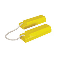 Checkers 15" Aviation Wheel Chocks for Small to Mid-Sized Aircraft, Roped Pair with Rubber Pad