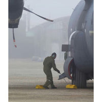 Checkers 20" Single Aviation Wheel Chock with Handle and Locking Rope, Oversized Aircraft