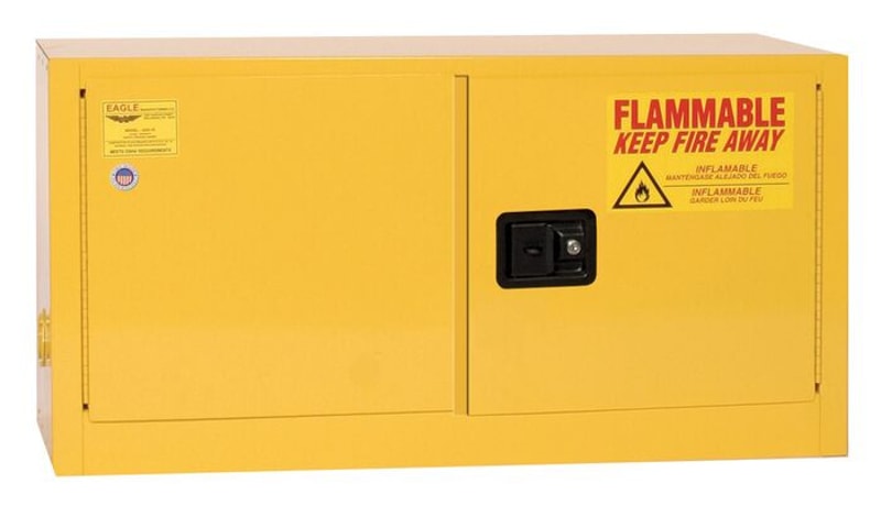 Justrite ADD14X Add On Flammable Liquid Cabinet 15 Gallon 1 Shelf 2 Door Self Close