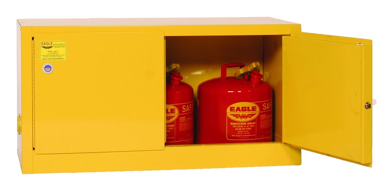 Justrite ADD15X Add On Flammable Liquid Cabinet 15 Gallon 1 Shelf 2 Door Manual Close