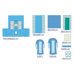SUBMED Sterile Laparoscopy Surgical Drape Kit