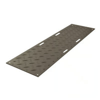 Checkers 2' x 8' AlturnaMAT Ground Protection Mat, One Smooth Side, Hand Holes, 120 Ton Capacity, Black