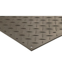 Checkers 2' x 8' AlturnaMAT Ground Protection Mat, One Smooth Side, Hand Holes, 120 Ton Capacity, Black