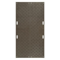 Checkers 4' x 8' AlturnaMAT Ground Protection Mat, One Smooth Side, Hand Holes, 120 Ton Capacity, Black