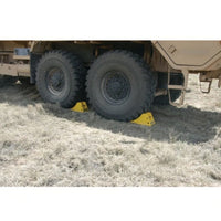 Checkers Heavy-Duty All-Terrain Wheel Chock with Aluminum Cleat, 40 Ton Capacity
