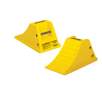Checkers Heavy-Duty All-Terrain Wheel Chock with Flat Bottom and Aluminum Cleat, 40 Ton Capacity