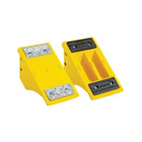 Checkers Heavy-Duty All-Terrain Wheel Chock with Flat Bottom and Rubber Pad, 40 Ton Capacity
