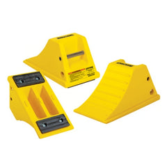 Checkers Heavy-Duty All-Terrain Wheel Chock with Rubber Pad, 40 Ton Capacity