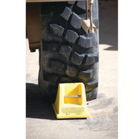 Checkers Heavy-Duty All-Terrain Wheel Chock with Rubber Pad, 40 Ton Capacity