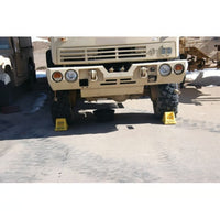 Checkers Heavy-Duty All-Terrain Wheel Chock with Rubber Pad, 40 Ton Capacity