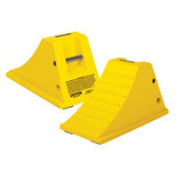 Checkers All-Terrain Heavy-Duty Wheel Chock with Cored Bottom and Aluminum Cleat, 75 Ton Capacity