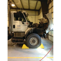 Checkers All-Terrain Heavy-Duty Wheel Chock with Flat Bottom and Aluminum Cleat, 75 Ton Capacity