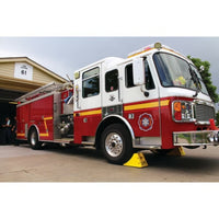 Checkers All-Terrain Heavy-Duty Wheel Chock with Rubber Pad, 75 Ton Capacity