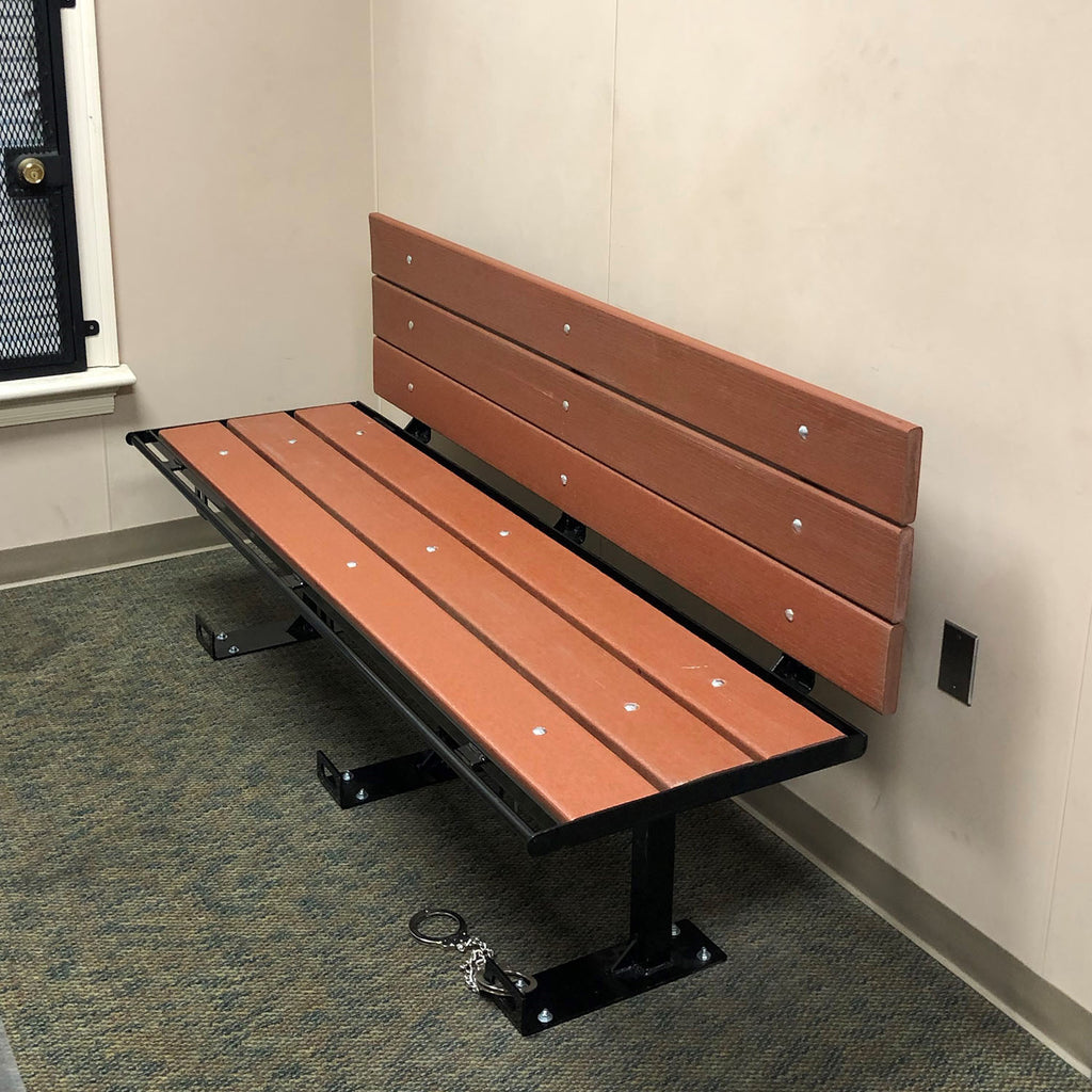 Prisoner Bench G2 with Composite Lumber Seating for High-Security Detention