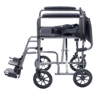 Proactive Medical Astra Steel Transport Chair with Compact Folding Frame and Dual Companion Brakes