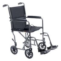 Proactive Medical Astra Steel Transport Chair with Compact Folding Frame and Dual Companion Brakes