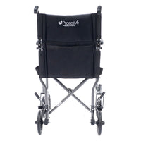 Proactive Medical Astra Steel Transport Chair with Compact Folding Frame and Dual Companion Brakes