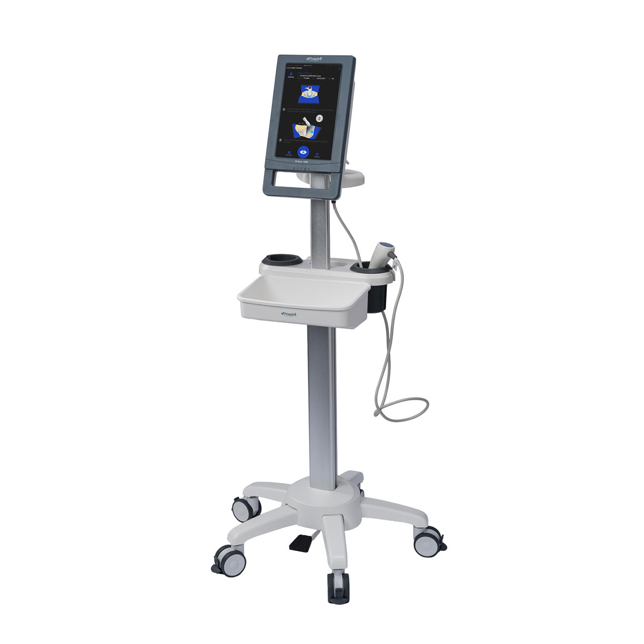 Proactive Medical Protekt B-Scan 7000 Ultra Sound Bladder Scanner w/ Convex Probe & Mobile Stand w/Basket