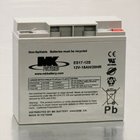 MK Battery 12V 18Ah Sealed Lead Acid Battery, MK-12V17AMP