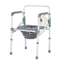 Rhythm Healthcare 3 in 1 Folding Powder Coated Aluminum Commode