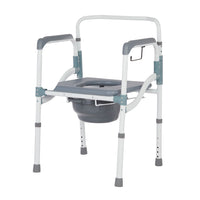 Rhythm Healthcare 3 in 1 Folding Powder Coated Aluminum Commode