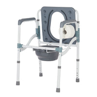 Rhythm Healthcare 3 in 1 Folding Powder Coated Aluminum Commode