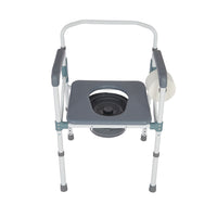 Rhythm Healthcare 3 in 1 Folding Powder Coated Aluminum Commode