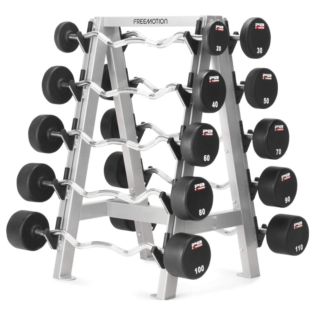 Freemotion Barbell Rack – Space-Saving 10-Bar Vertical Storage System for Commercial Weight Rooms
