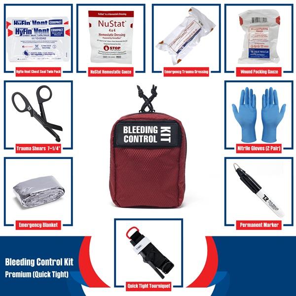 Cubix Safety BC-Pn-QT Premium Bleeding Control Kit with NuStat Dressing and QuickTight Tourniquet