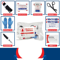 Cubix Safety BC3-Pq-QT Personal Bleeding Control Kit - Premium with QuikClot Dressing and QuickTight Tourniquet