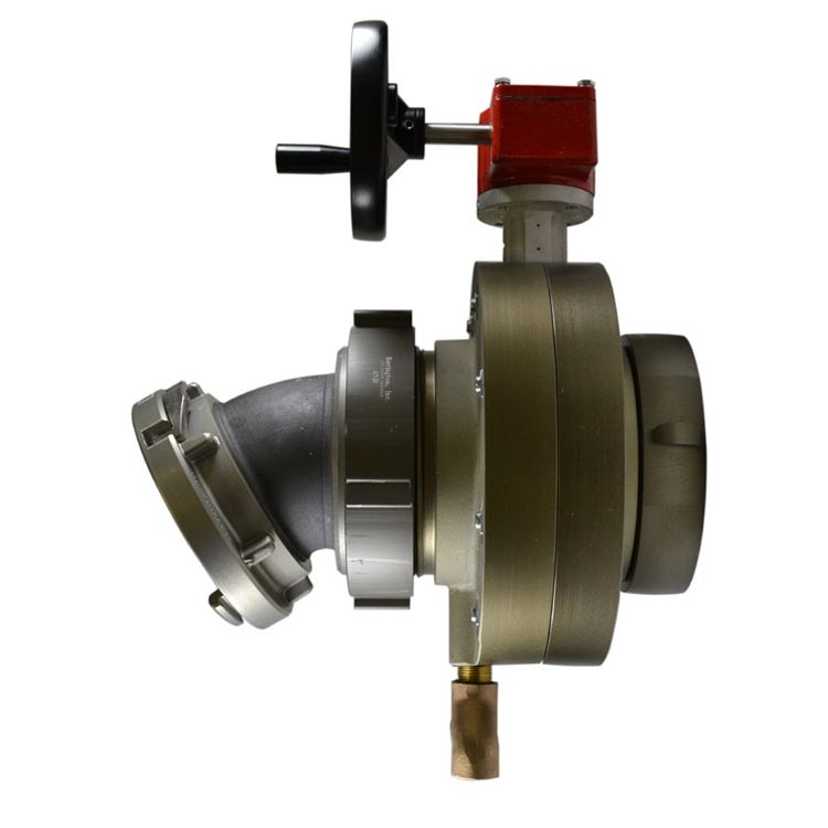 Flame Fighter BV78H-40AESH BV-78H Storz butterfly valve, 30° elbow, gear operator, speed handwheel